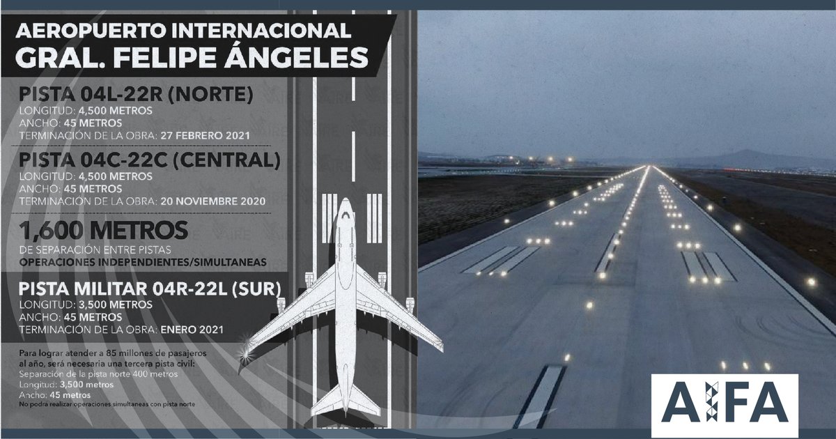 mx_aifa's tweet image. Te dejamos con cosas que no sabías del #AIFA y sus pistas