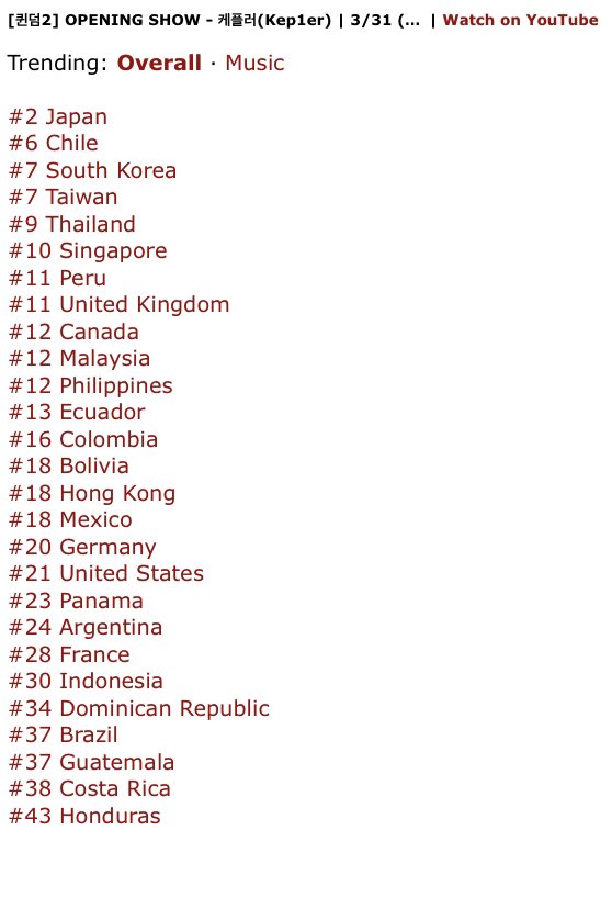 allvotemnet's tweet photo. El Opening Show de Kep1er en Queendom 2 es Tendencia mundial #4 en Youtube 💜🎉

#Kep1er #StanWorld #케플러 #Kep1erQueendom2 #Queenpler @official_kep1er https://t.co/WV90js1se8