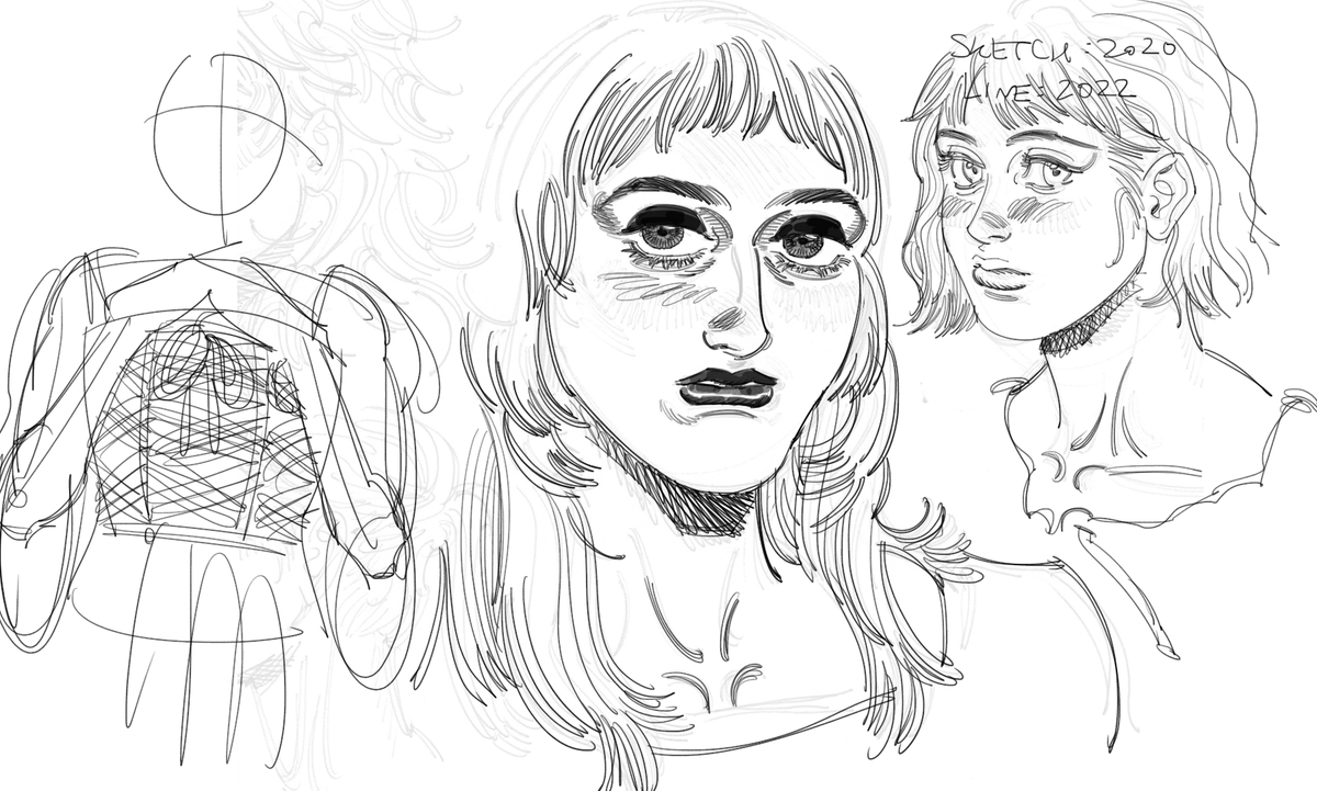 it's fun to draw over old sketches 