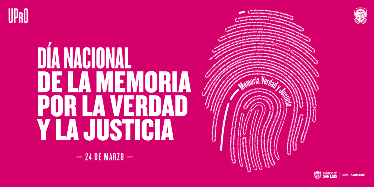 uprosanluis's tweet photo. El #24M de 1976 se escribía una de las páginas más oscuras de nuestro país.

 En el día de la #MemoriaVerdadYJusticia recordamos a las víctimas de la última dictadura militar y buscamos generar memoria y conciencia colectiva por los derechos humanos.

#NuncaMás https://t.co/X5oWZjPD2Y
