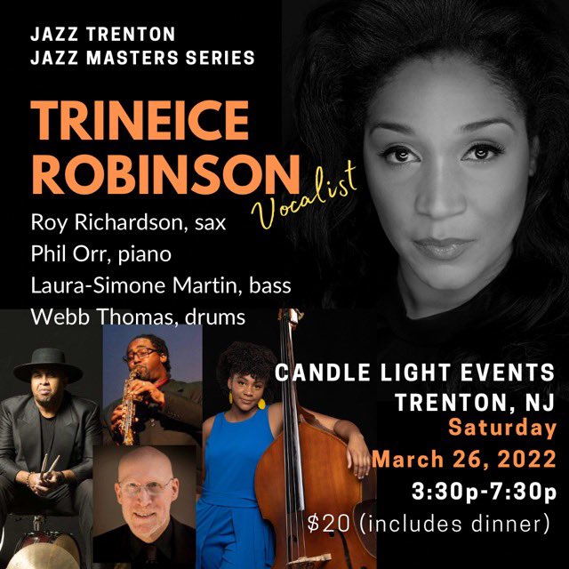 Roysaxman's tweet photo. This Saturday!! #triniecerobinson, #lauramartin, #roysaxman, #webbthomas, #philorr https://t.co/MVahfWs5yi