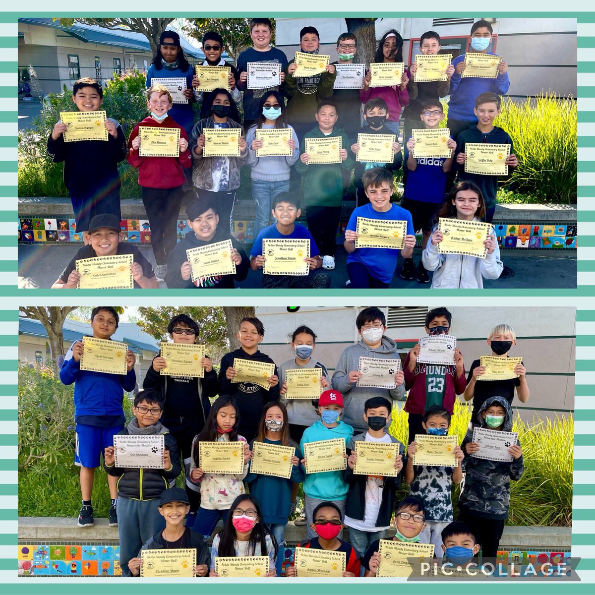 Here are the 2nd trimester Honor Roll & Honorable Mention recipients for 5th grade! Congratulations to students from Mrs. Beasley, Ms. Mascetti, Ms. Choy & Mrs. Weisz’s classes! 🎉 #TimberwolfProud
