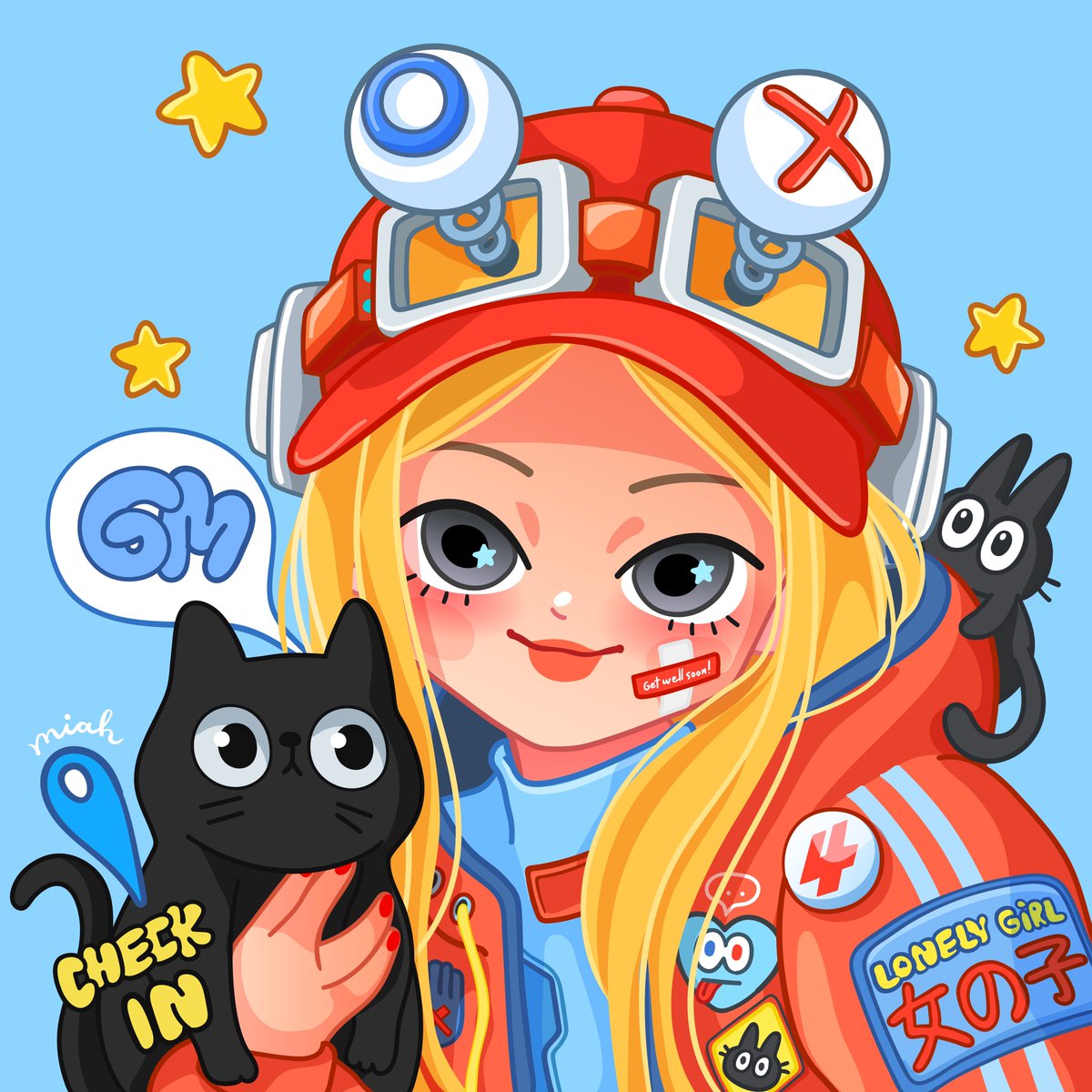 GM ... !! from my lonely heart💖 

Here is my Lonely BFF Girl, #fanart for <a href="/BushRobins/">Noinah🍭</a> <a href="/LonelyPopNFT/">LonelyPop 🍭</a> your art really inspiring ⭐️⭐️
Let's be #lonelytogether !

#mycatmybff #miahscat #NFT #NFTCommunity #NFTs #nftart #nftcollector  #NFTdrop #OpenSeaNFT