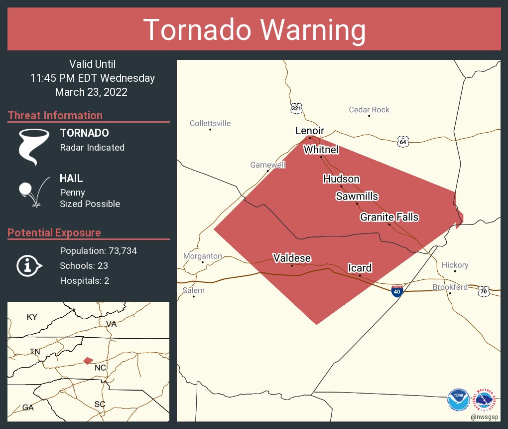 NWS Tornado on Twitter "Tornado Warning continues for Lenoir NC