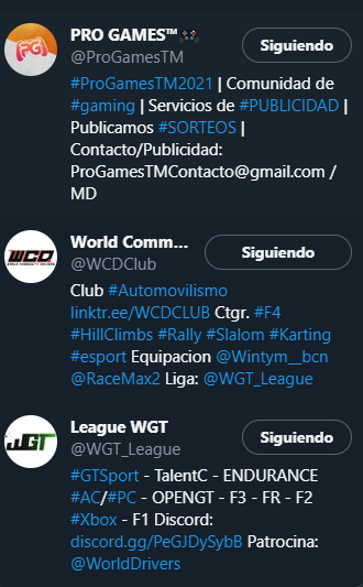 <a href="/ProGamesTM/">PRO GAMES™🎮</a> <a href="/WCDClub/">World Community Drivers</a> <a href="/WGT_League/">League WGT</a>