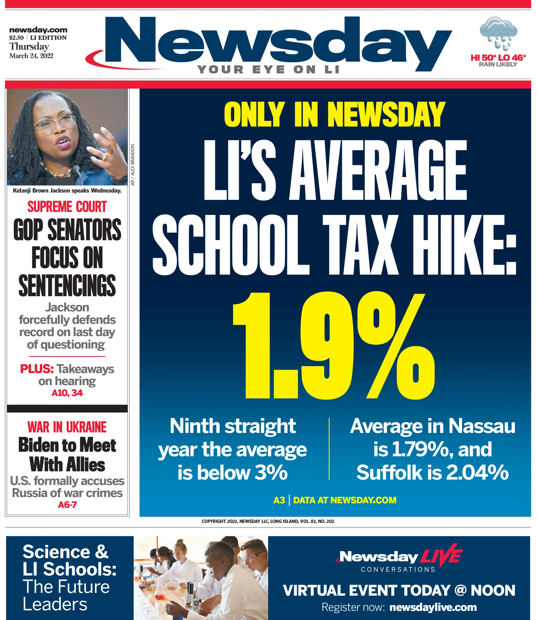Newsday on Twitter "Thursday's Newsday cover Long Island’s 124