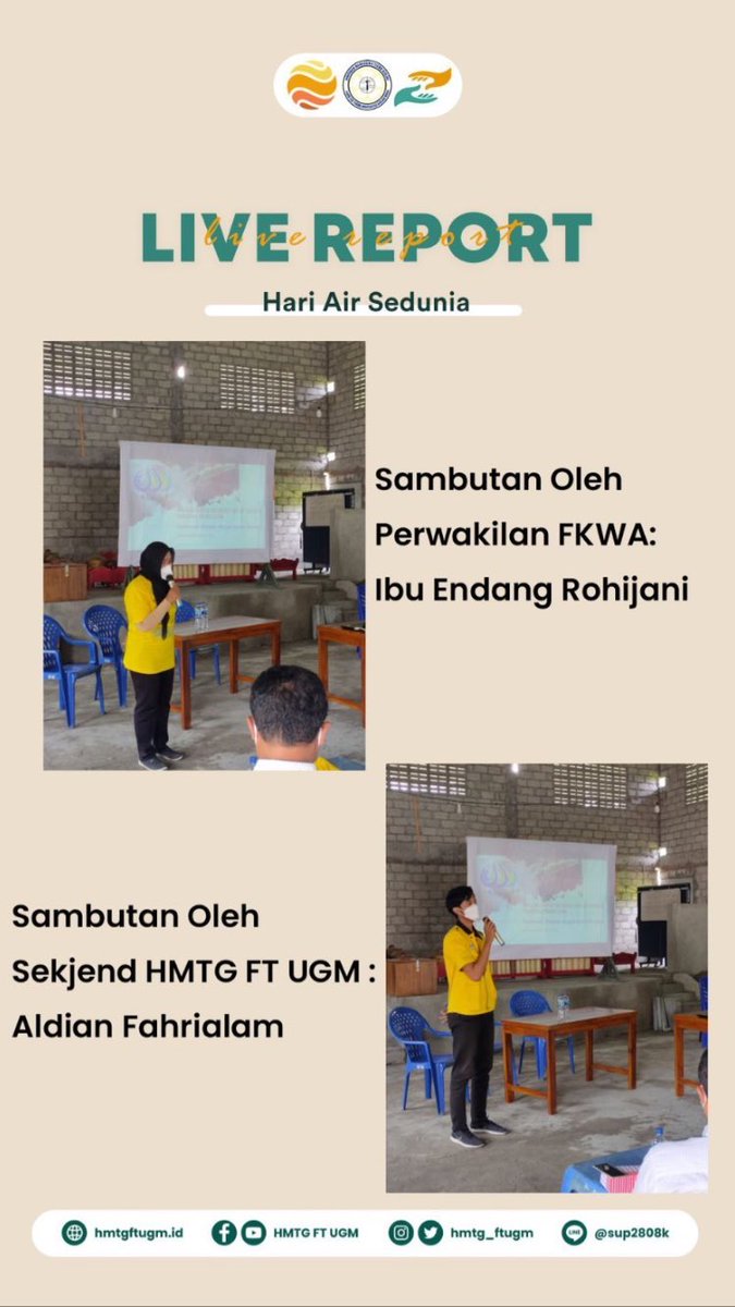 gwwg_ugm's tweet photo. [LIVE REPORT]
WORLDWATERDAY 2022
Groundwater : Make the Invisible Visible

GWWG x HMTG-FT UGM x FKWA

📅 : 24 Maret 2022
📍 : Dusun Mraen

#WorldWaterDay2022 #GROUNDWATER #UNWATER #GWWG #WWD2022 #ugm https://t.co/DCl1D3kCq2
