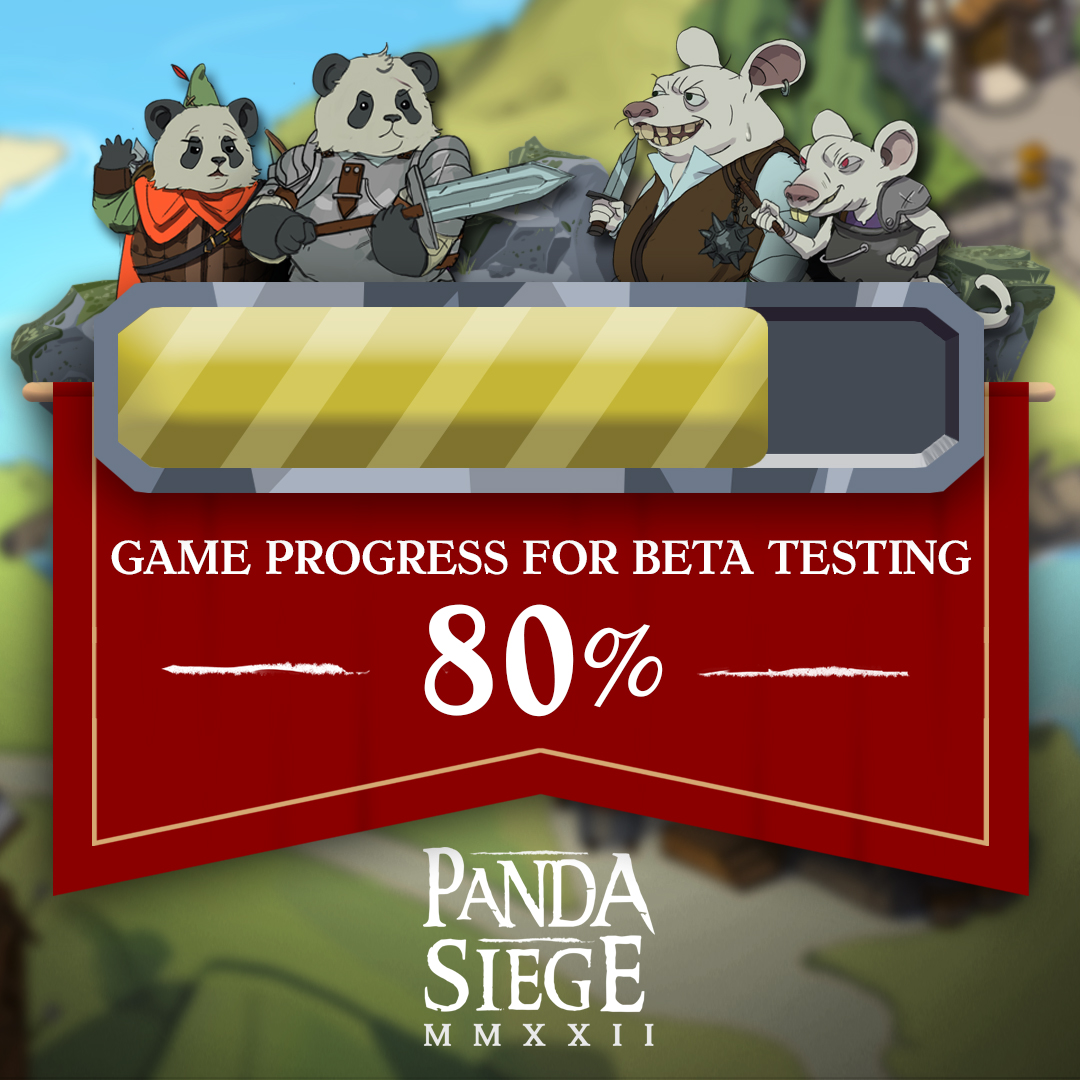 PandaSiegeNFT's tweet photo. ‼️ THIS IS IT, Panda ‼️ 

📢 We are pleased to announce that our game process for beta testing is 80 percent complete, so join one of our top 5 exclusive beta tester events to be among the first to test our game Panda Siege and to our other events‼️ https://t.co/Sqw6Le8GPw