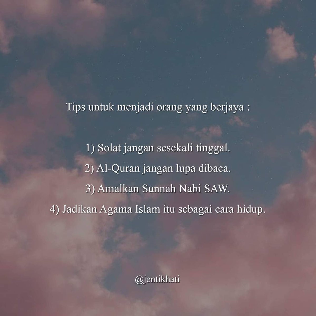 jentikhati's tweet photo. InsyaAllah, tanamkan azam dlm diri.  Buat semuanya sekali dan kita akan berjaya dunia akhirat dengan pertolongan Allah https://t.co/nNSnlZPUni