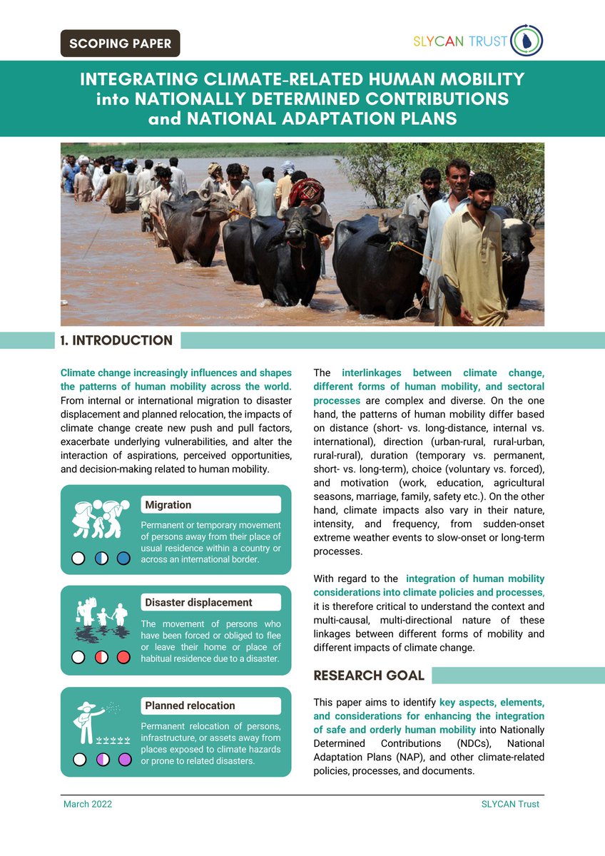 SLYCANTrust's tweet image. ➡️ We also have a 2nd 🆕️ #knowledgeproduct coming out today, which will delve much deeper into ways of incorporating #humanmobility considerations into #NDCs &amp;amp; #NAPs--keep an 👁 out here!

@cmdplatform @MigrationPolicy @AdaptXChange @migration @IDMC_Geneva @RID_networks @CliMig