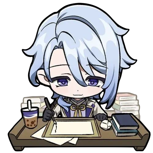 First round of Kamisato Ayato stickers cropped from the official Genshin WeChat 