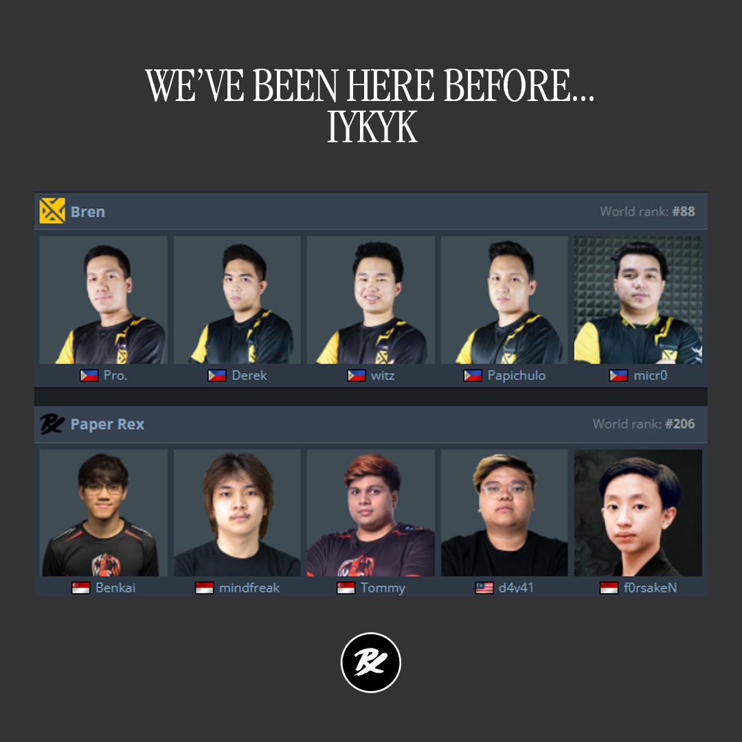 pprxteam's tweet photo. Before our match begins tonight, it's worth mentioning the storied history amongst the core of these two rosters facing each other in the server today.

IYKYK #TBThursday  Hello👋🏽 @SouthBuilt 

#VCT #pprxteam https://t.co/vrk92sw2qI