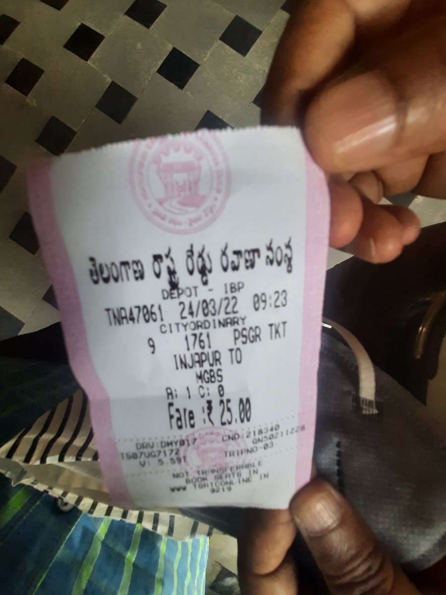 dmupltsrtc's tweet photo. #TSRTCBusDay @rmhrtsrtc @TSRTCHQ @tsrtcmdoffice Gd mrng Sir, observed Bus day travelled from Injapuram to MGBS and observed the crew following shout and loud picking up all stages https://t.co/5Che1ya81W