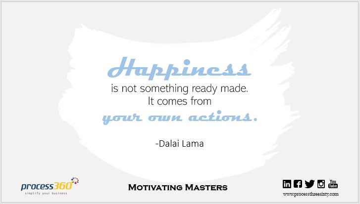 _process360's tweet image. Happiness is not something ready made. It comes from your own actions. -Dalai Lama

#process360 #MotivatingMasters #Happiness