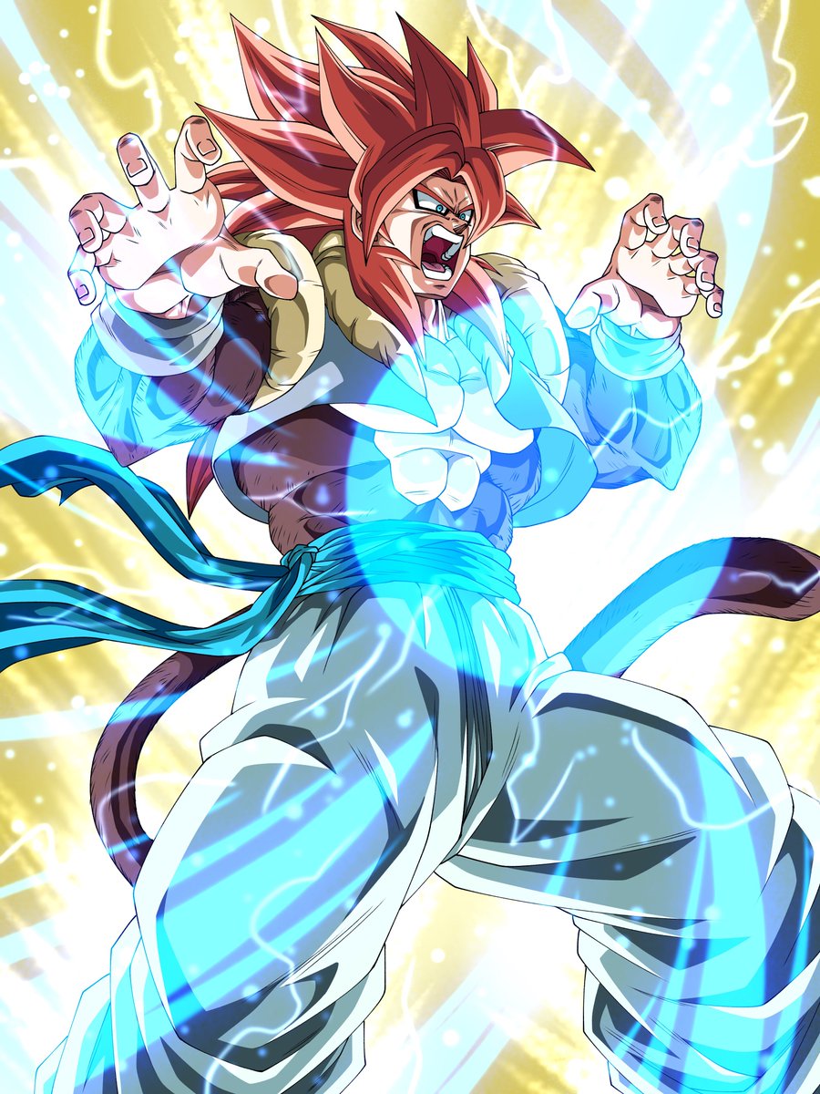 super saiyan monkey tail 1boy male focus tail solo red hair  illustration images
