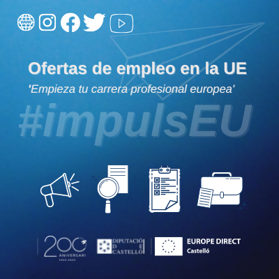 EuropeDirectCs's tweet photo. 📢¡Nuevas ofertas de empleo en la UE 🇪🇺‼️
Consúltalas y no pierdas más oportunidades 👇
https://t.co/pQ0BkyKlrn
Para más info, contacta con nosotr@s
#impulsEU #LoMejorDeLaUE #ElMillorDeLaUE #TuPuertaalaUE @dipOportunitats https://t.co/lkx5dDE1vw