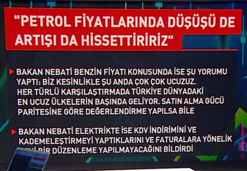 Bakan Nebati dünyadaki en ucuz benzinin Türkiye'de olduğunu söylemiş.
Sayın bakan rüya görüyor olmalı.