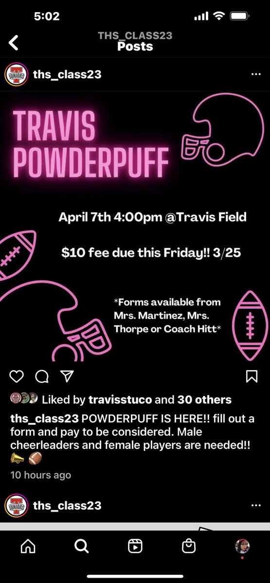 Juniors get ready for our Powerpuff game! Sign up and show out! <a href="/THS_Tigers/">Travis High School</a>