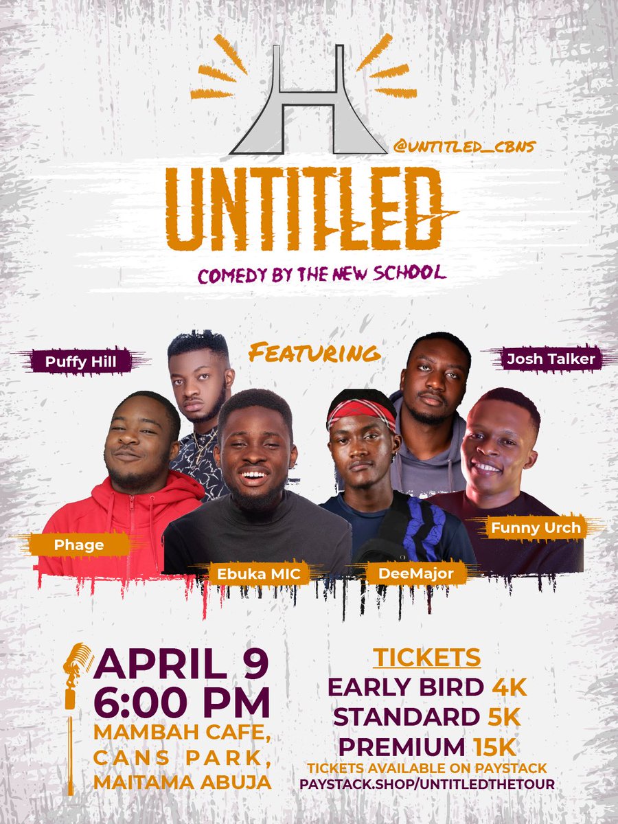 Hey everyone! 2022 is for big steps! It’s the first Untitled show outside Lagos! If you are in Abuja, please get a ticket and come out to support us! #UntitledTour2022 #CBNS