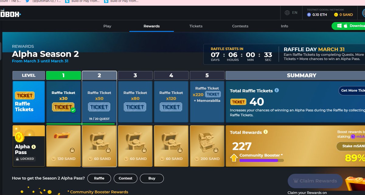 puttiman70's tweet photo. @TheSandboxGame I just participated in the daily #SandboxAlphaS2Contest for a chance to earn up to 1,000 $SAND! Starting March 22 - Ticket Day. Check out my screenshot below!
👇 #SandboxAlphaS2 https://t.co/8BxLzsTDST