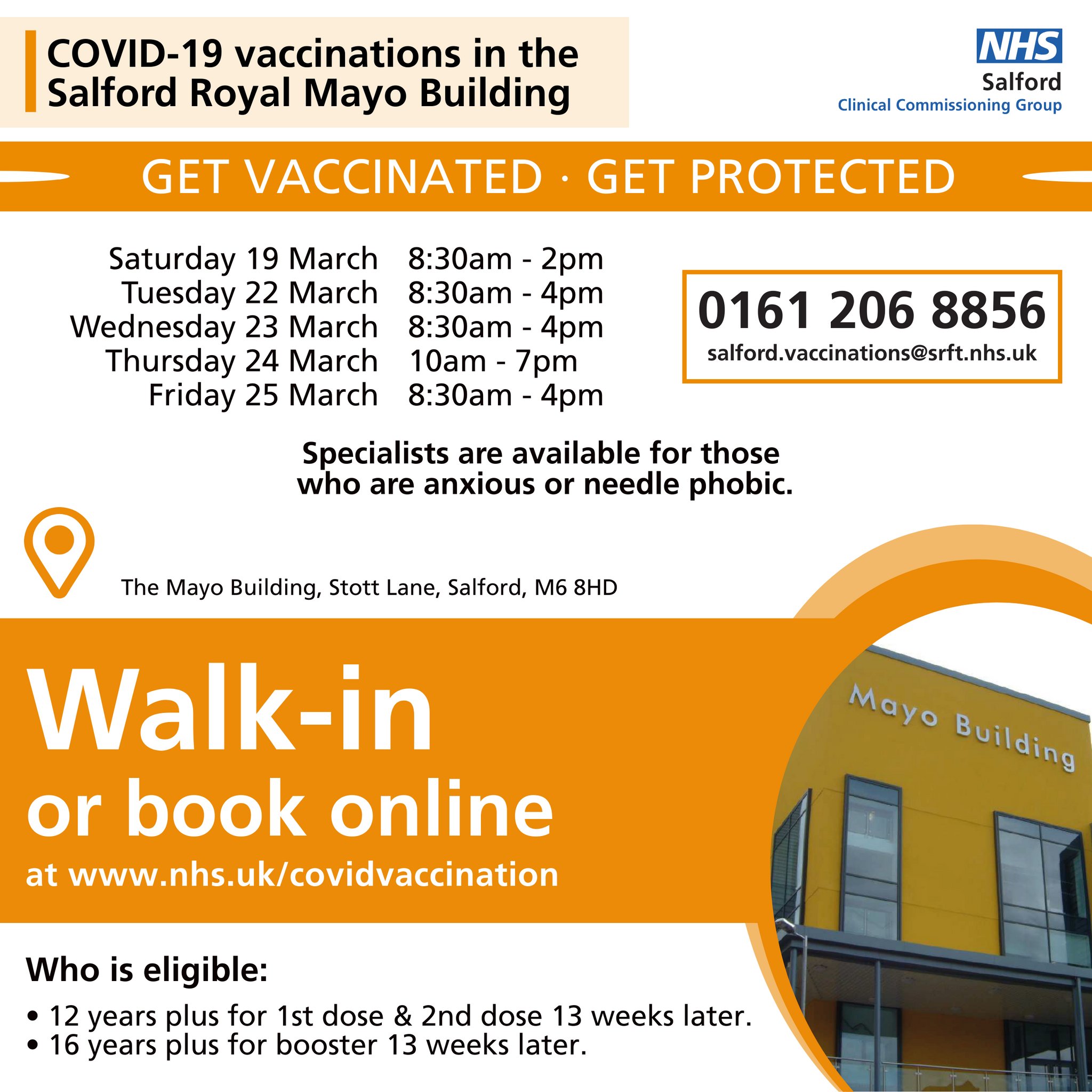 Salford City Council on Twitter "COVID19 vaccination clinic at