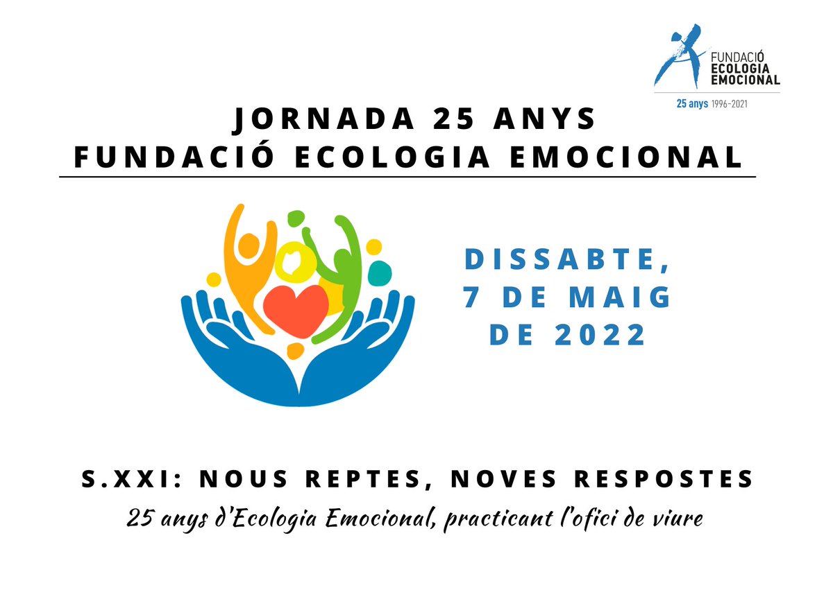 funecoemocional's tweet photo. T'esperem el 7 de maig a la Jornada dels 25 anys de la Fundació Ecologia Emocional, amb referents en #desenvolupamentpersonal com @xavierguix @f_torralba @AntoniBolinches @EcoEmocional M.Conangla J. Soler @angelsferrao @LOficiDeViure @gaspahernandez Vine!👉https://t.co/YJ9uDPbo5A https://t.co/krLci1F914