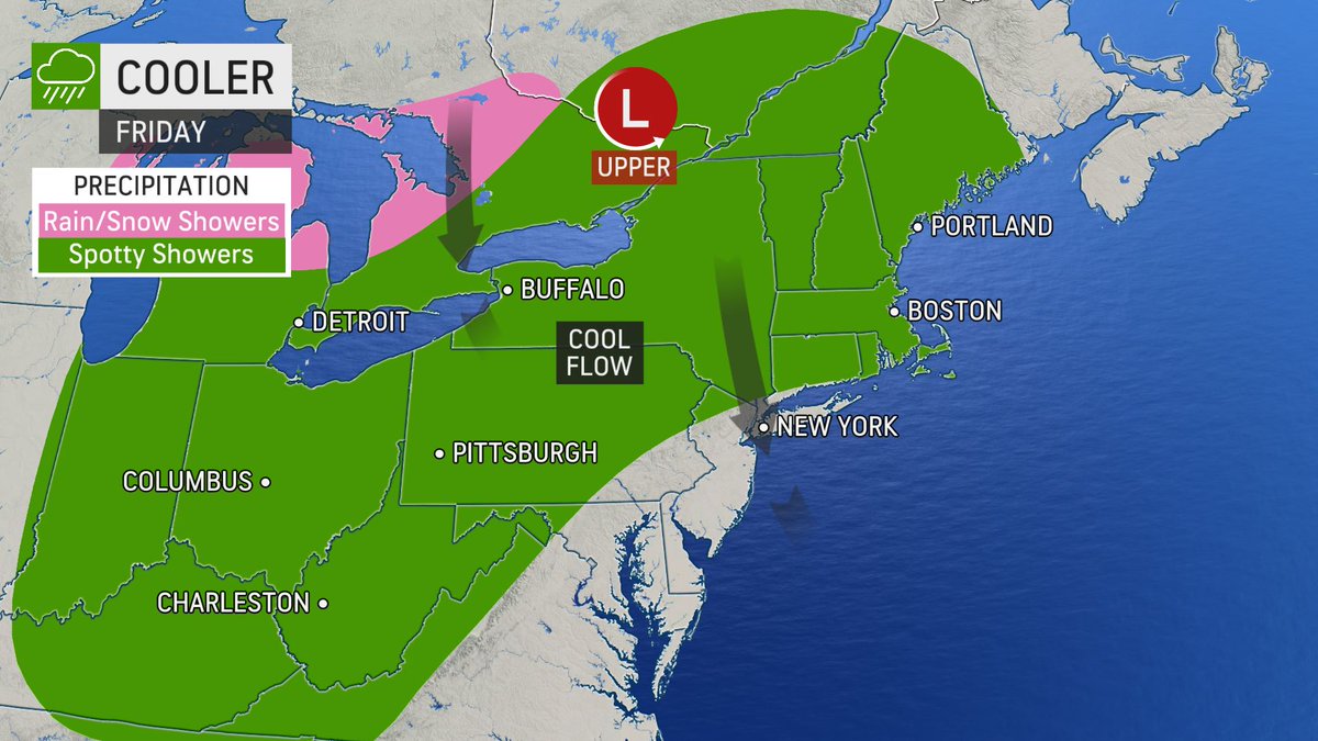 MRotellaWx's tweet image. #WhereisSpring ?!? Cool and wet weather will settle into the Northeast over the weekend. Keep those umbrellas handy. Read more here: bit.ly/3NgRdGM @accuweather