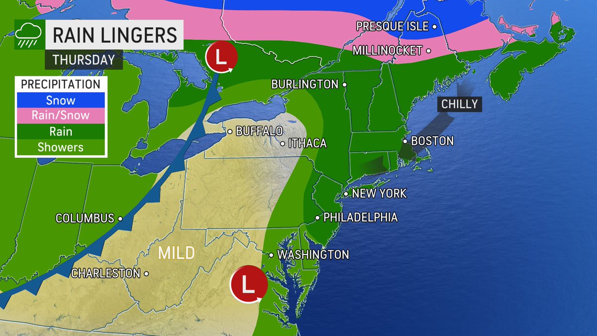 MRotellaWx's tweet image. #WhereisSpring ?!? Cool and wet weather will settle into the Northeast over the weekend. Keep those umbrellas handy. Read more here: bit.ly/3NgRdGM @accuweather