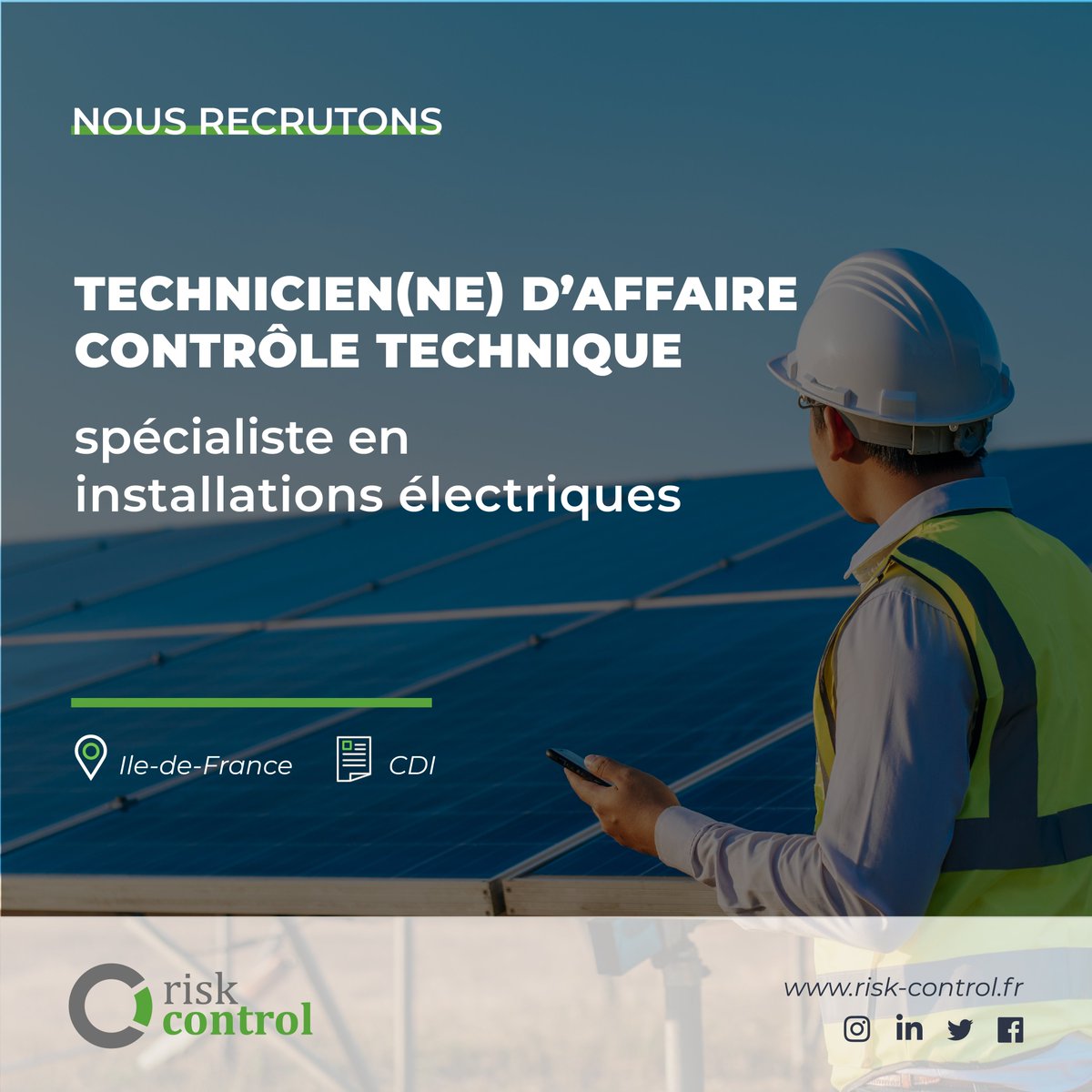 RiskControl11's tweet photo. RISK CONTROL RECRUTE !

Nous recherchons actuellement un(e) Technicien(ne) d’Affaire CT, spécialiste en installations électriques !

Pour plus d'informations, rendez-vous sur ce lien : https://t.co/PpC2HMIv3V .
#offredemploi #recrutement #rejoigneznous https://t.co/qWdtHkKnf2