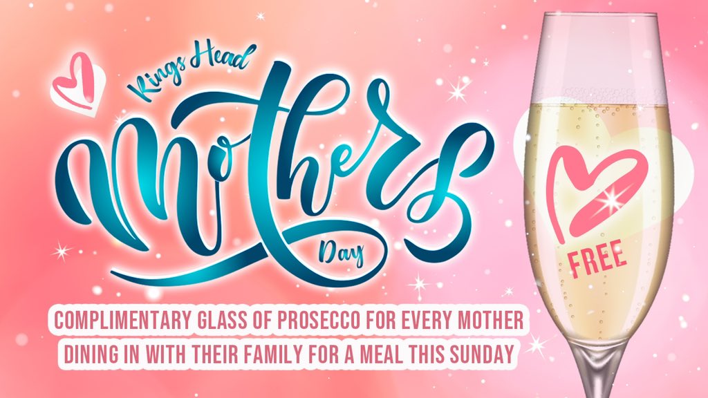 Celebrate Mother's Day at the Kings 💙 Complimentary glass of Prosecco for every mother dining in with their family for a meal this Sunday. Call 020 8363 6117 to book a table

#mothersday #celebration #enfieldtown