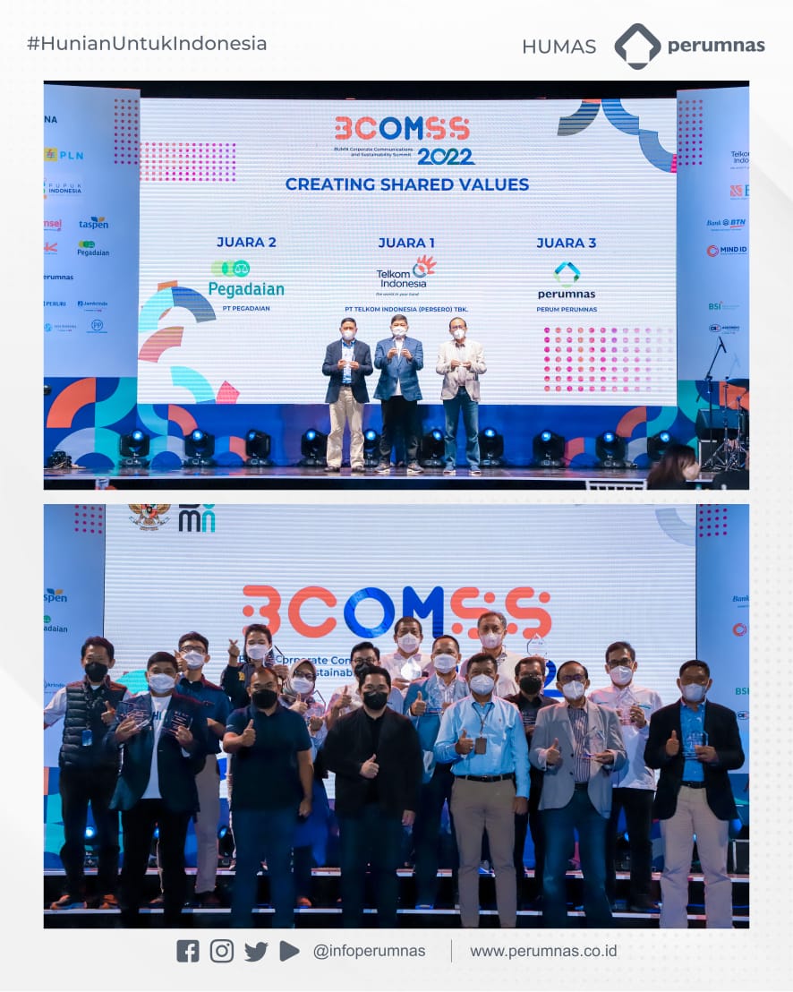 infoperumnas's tweet photo. Halo #SobatPerumnas ! For your information..
Rabu , 23 Maret 2022 Perumnas meraih 2 gelar juara pada ajang bergengsi yaitu BUMN Corporate Communications and Sustainability Summit (BCOMSS) 2022, lho.. ๐ฅณ
#perumperumnas
#BCOMSS
#BUMNuntukIndonesia
#CorcommAward https://t.co/Gow9oACyLd