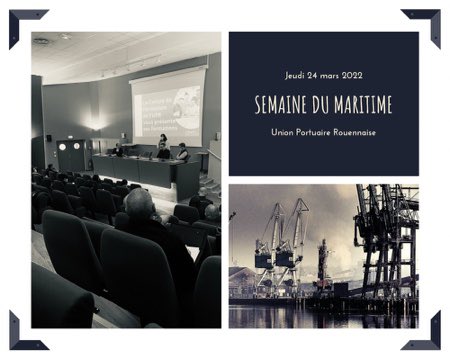 Cmoilaneige's tweet photo. Dans le cadre de la #SemaineDuMaritime, l’#UnionPortuaireRouennaise présente ses #formations avec deux anciens stagiaires qui viennent expliquer leur métier. Un public intéressé ! https://t.co/gy6FFUDFUl