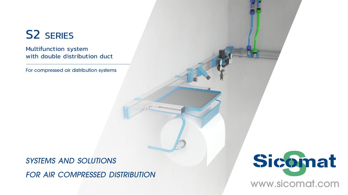 SicomatSrl's tweet photo. 𝗦𝗶𝗰𝗼𝗔𝗶𝗿 𝗟𝗶𝗻𝗲 - 𝗦𝟮 𝗦𝗲𝗿𝗶𝗲𝘀
Multifunction system with double distribution duct

Double air supply line (PN 12.5). A new conception for compressed air distribution!

Visit https://t.co/XuQmDaFmqC

#sicomat #compressedair #ariacompressa #airecomprimido https://t.co/3smdrQ8HPv
