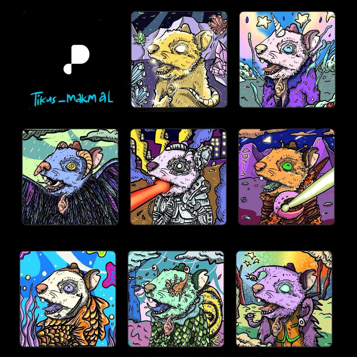 ⚠️Drop Alert⚠️
Alien Mouse series, 🐁👽TM#92 - TM#99.
Retweet and ❤️ much appreciated.
Thank You very much🙏🏽

link: app.pentas.io/user/0x5f8eeee…