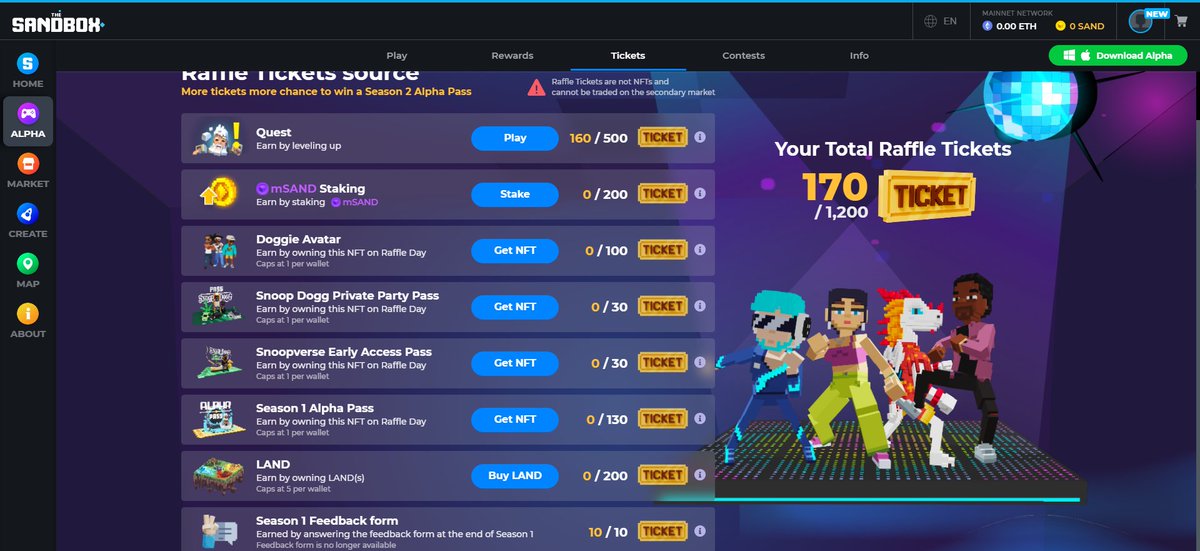 zipjed's tweet photo. @TheSandboxGame 170 tickets!!

I just participated in the daily #SandboxAlphaS2Contest for a chance to earn up to 1,000 $SAND! Starting March 22 - Ticket Day. Check out my screenshot below!
👇 #SandboxAlphaS2 https://t.co/LvRJXBWwVM