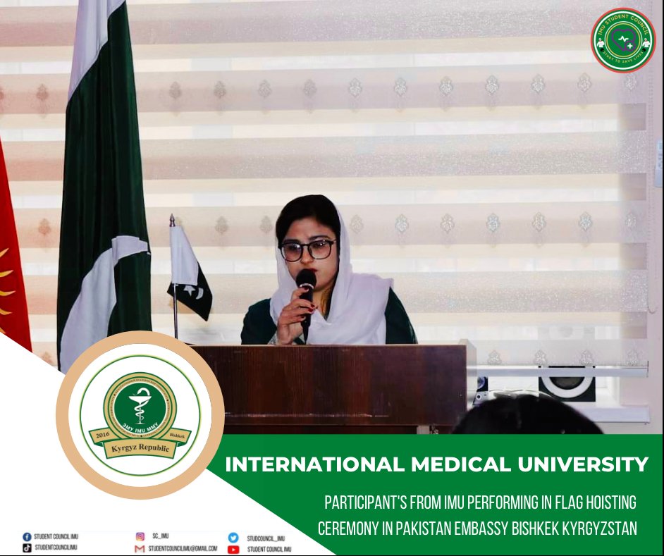 studcouncil_imu's tweet photo. A large number of Pakistani community members attended the flag hoisting ceremony. 
Students from International medical university and Head of international department Dr Ali Raza was also participated as a guest in flag ceremony
#StudentCouncilIMU
#InternationalMedicalUniversity https://t.co/tbRGw11UqZ