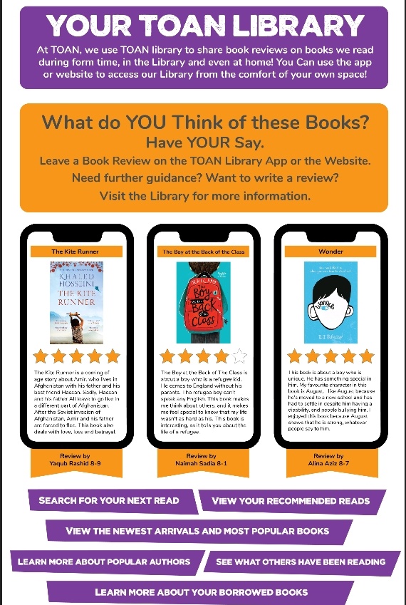 reading_toan's tweet photo. 📚TOAN LIBRARY📚 Do you love reading? Want to share some reccomendations? Write a review on our TOAN LIBRARY app and access reading from the comfort of your own home! @OldhamAcademy #readingcommunity #ReadingMatters #toanreading #readingcloudlaunch #toanlibrarylaunch https://t.co/6ZHw0gkgsN