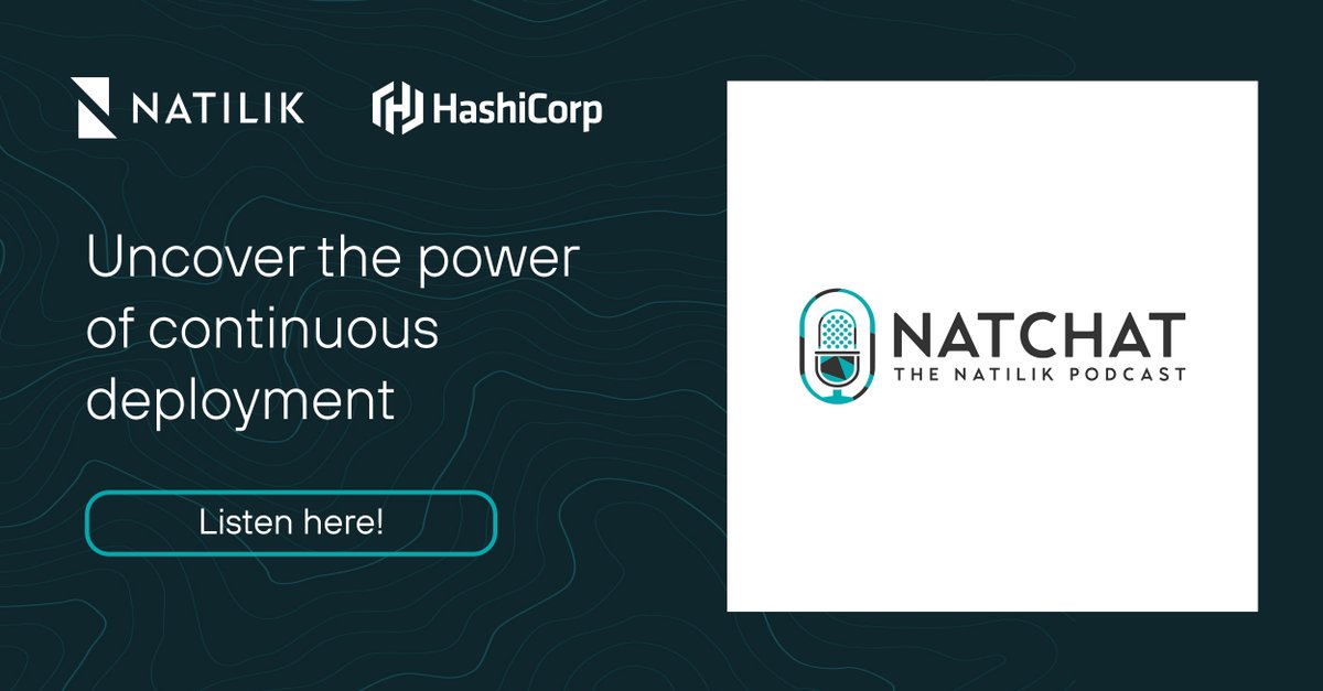 Big launches are time-consuming and can come with many hiccups along the way ⏳ Tune into the latest #NatChat to hear how continuous deployment tackles this, and what it looks like at Natilik with HashiCorp's #Terraform 💡 #CICD  Listen here: spoti.fi/3ixbzNL