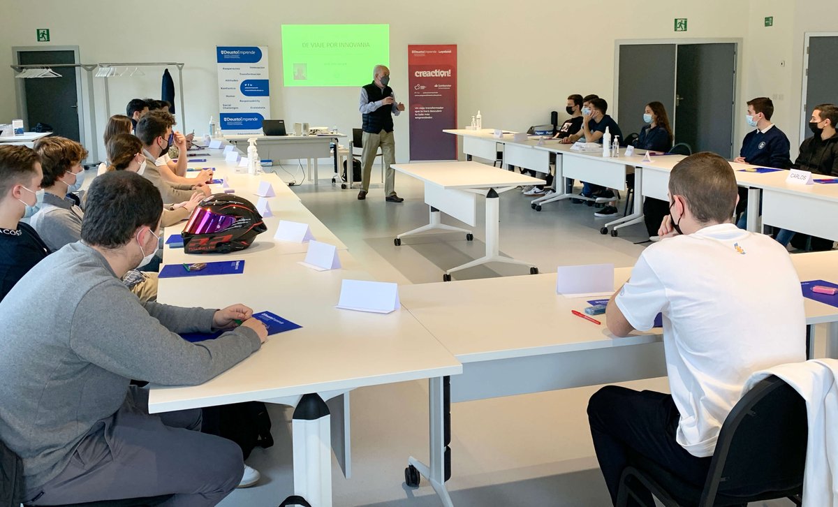 deustoEmprende's tweet photo. Cuarta sesión de #creaction! - Seguimos 🙌

Retomamos el viaje en #INNOVANIA. Esta tercera parada📍 tiene como objeto el acercamiento a las leyes de la innovación de la mano de José Luis Larrea ⚡.

👉 Lee la crónica completa en nuestro blog: https://t.co/yPFCEbRaEz https://t.co/tKjidxsBLW