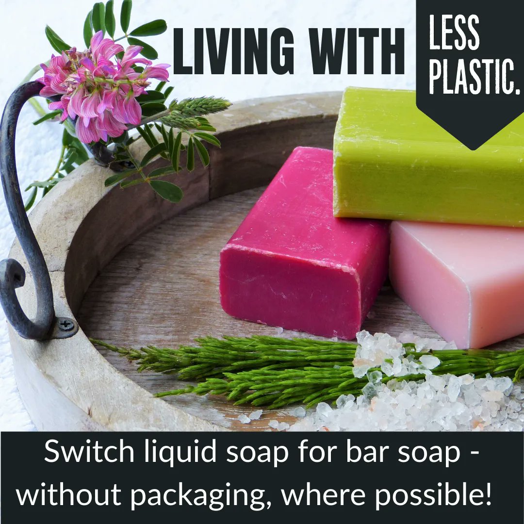 Switching liquid soap to bar soap can significantly #reduceplastic ❤️

Only 10% of everyday #plastic gets recycled in the UK. So liquid soap bottles have a high chance of going to landfill or incineration 😱

Bar soap is a great alternative &amp; even better from a #zerowaste shop.
