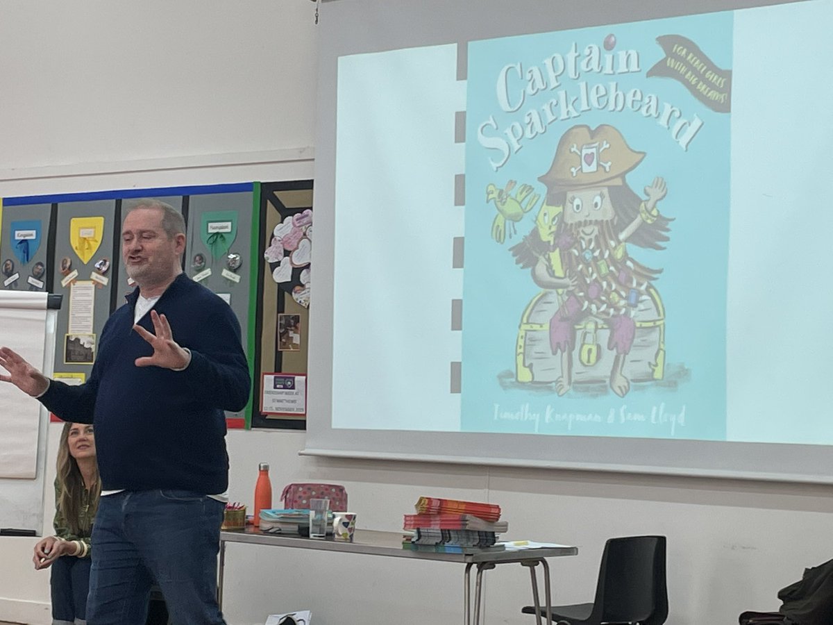 StMatthewsSurb's tweet photo. What a truly wonderful morning KS1 had with @timothyknapman & illustrator #samlloyd. They listened to stories & created their own wonderful pirates! It was so much fun! @RegencyBookshop #stories #pirates #lovingreading https://t.co/J7CH91GU5c