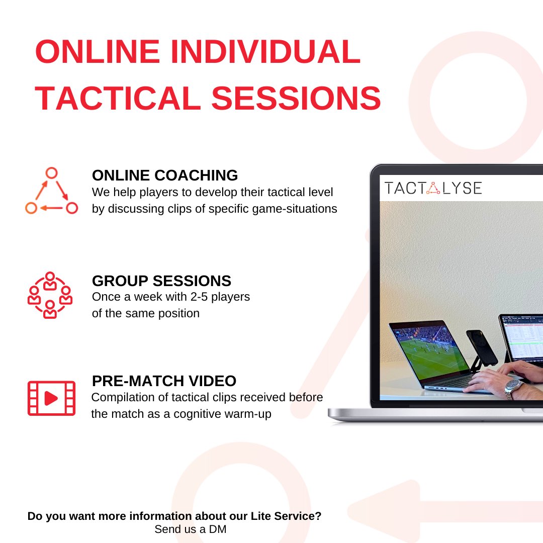 Tactalyse's tweet photo. 🔺 | Online tactical sessions

Are you interested in a *FREE* trial session? Send us a DM!📲

In our sessions, we develop players their tactical level 📈

#coaching #tactical https://t.co/A9aaryX6FF