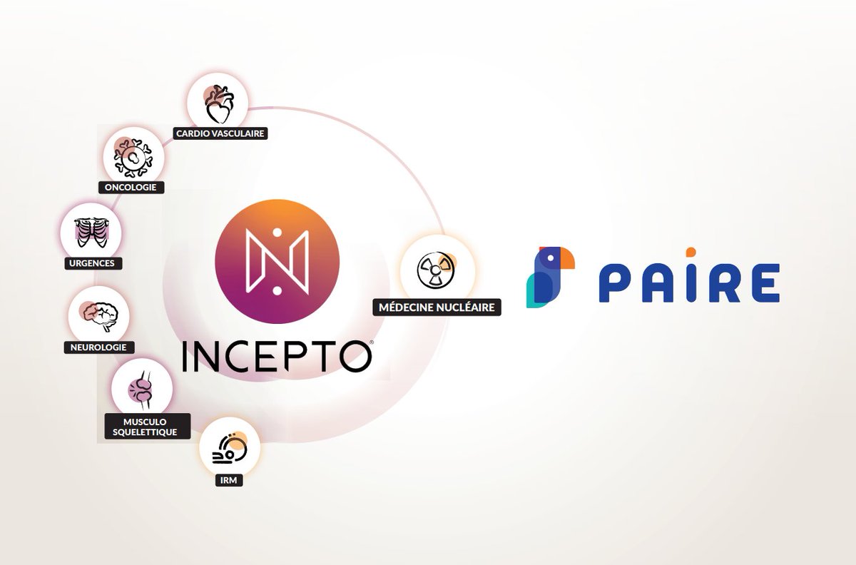 inceptomedical's tweet photo. ✨Nous avons le plaisir d'annoncer notre #partenariat avec #PAIRE🤝Ce partenariat nous permettra d’accompagner les médecins nucléaires dans leur prise de décisions. #JFMN #JFMN2022 #SFMN #EuropeanSocietyofNuclearMedicine @SFMNContact
#IA #médicinenucléaire https://t.co/WPl8iCFWmJ