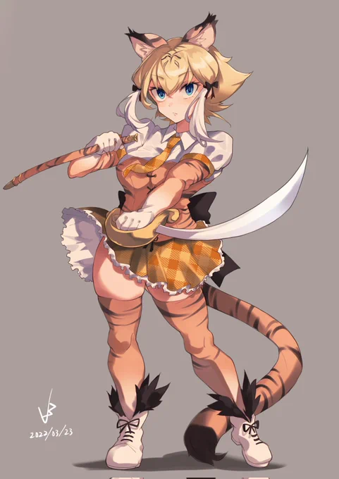 #けものフレンズ
サーベルタイガーさんの立ち絵を描いてみました。pixivには拡大verがありますhttps://t.co/11XpKiH831 