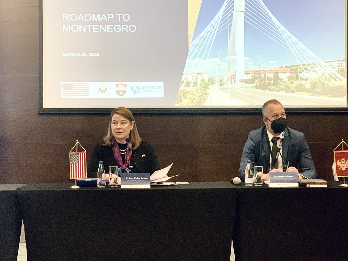 Strengthening connections between 🇺🇸&amp; 🇲🇪 universities is a win-win! As I said at today’s conference, exchange programs are crucial to our people-to-people ties - I hope to see both more students from 🇲🇪 in the United States and more 🇺🇸 students here in Montenegro! #USAStudyAbroad