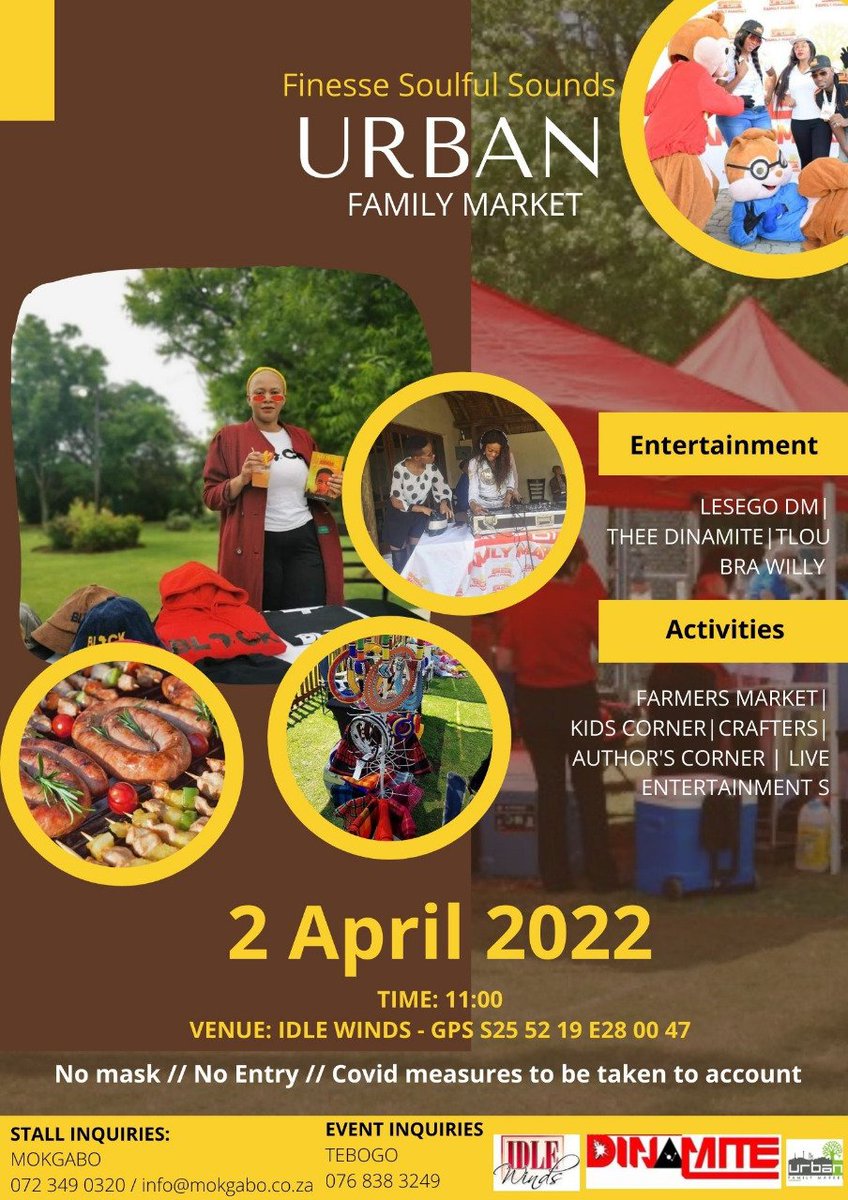 TeBooo_M's tweet photo. ๐ข๐ข9 DAYS TO GO ๐ฅณ๐๐พ๐๐พ
The countdown had begun!!๐๐พ
We are super excited to see you all there!!
Book your stalls now!! 1st come, 1st Served!! Ga go sa na nako!๐๐พ
You don't want to miss out ๐ฅณ๐๐พ
#UrbanFamilyMarket
#FinesseSoulfulSounds
#SistersOfSoul
#IdleWindsCountryLodge https://t.co/J3qP8t6fVU