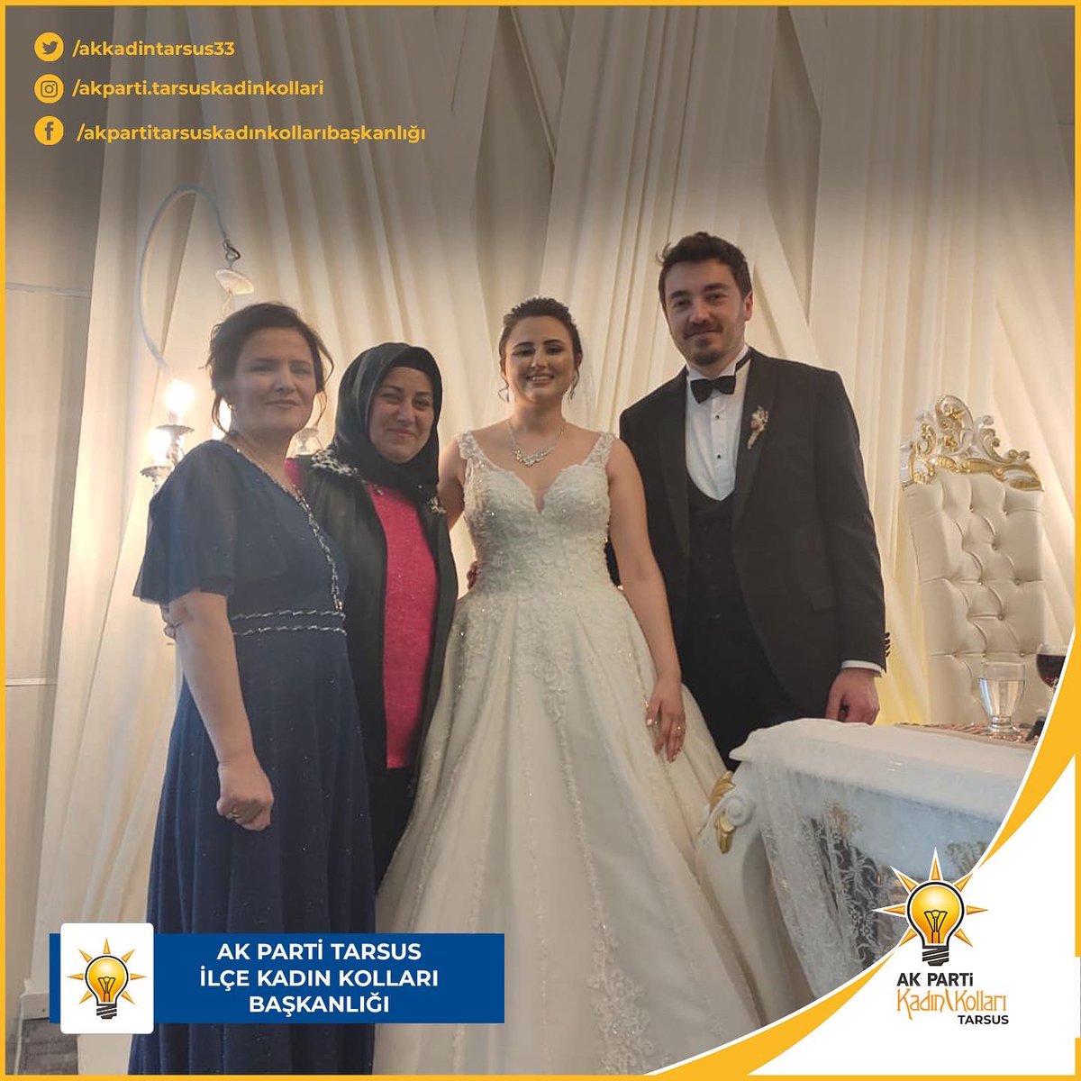 akkadintarsus33's tweet photo. #AkPartiTarsusKadınKolları olarak İrem ve Gökberk çiftinin mutluluğuna şahit olduk. Kendilerine bir ömür mutluluklar dileriz. https://t.co/U2M1jC7hRD