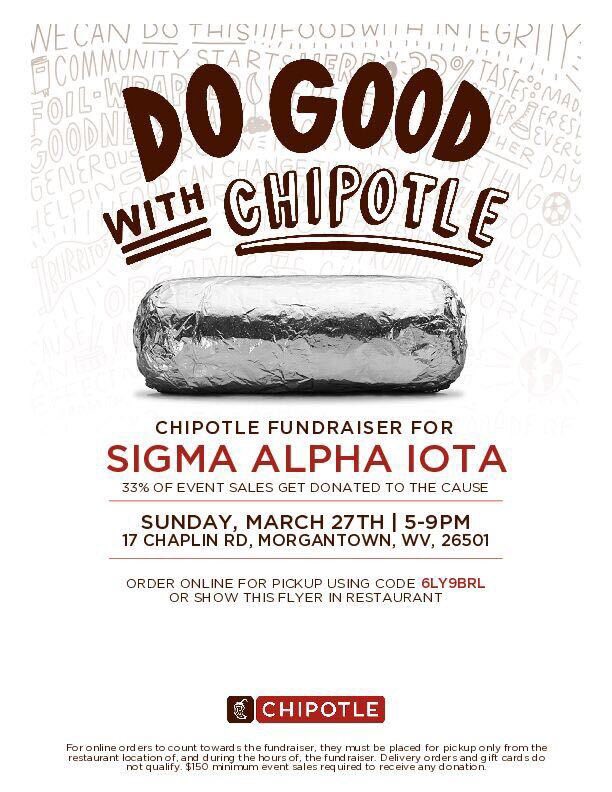 this Sunday! support our chapter at Chipotle and get some delicious food to wrap up your weekend :)