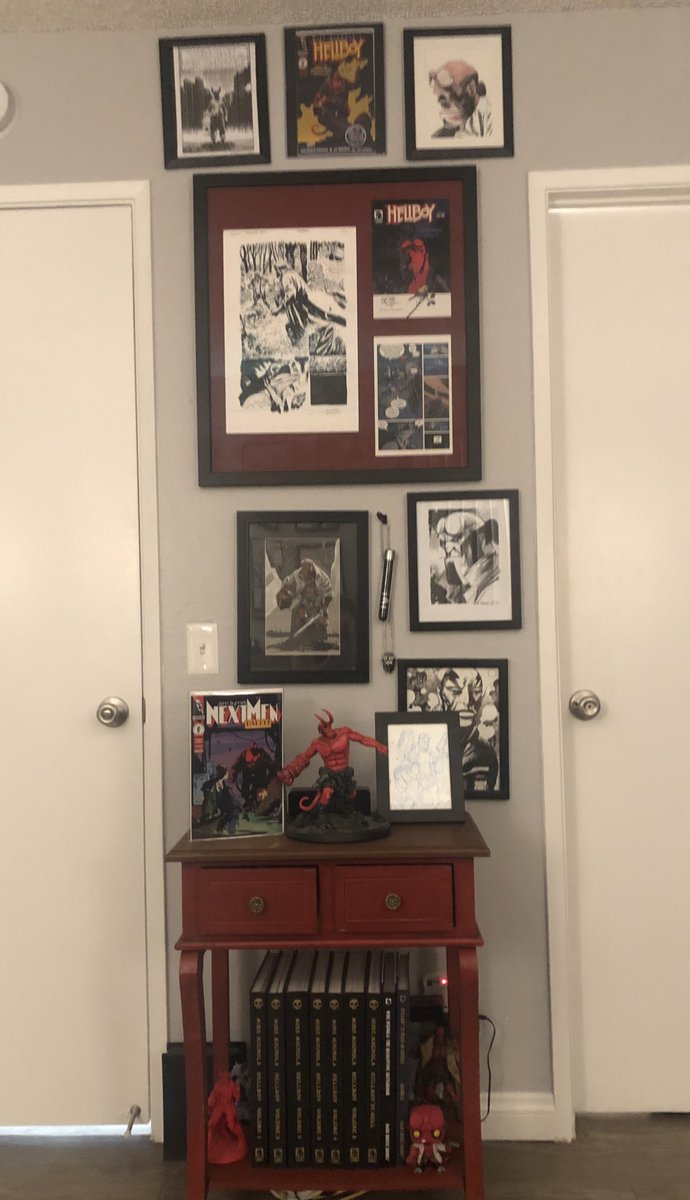 Happy #HellboyDay, everyone!!!! Thank you <a href="/artofmmignola/">Mike Mignola</a> for all the stories!!!

Anun un Rama holds a very special place in my heart. Here’s my humble HB spot of my office.