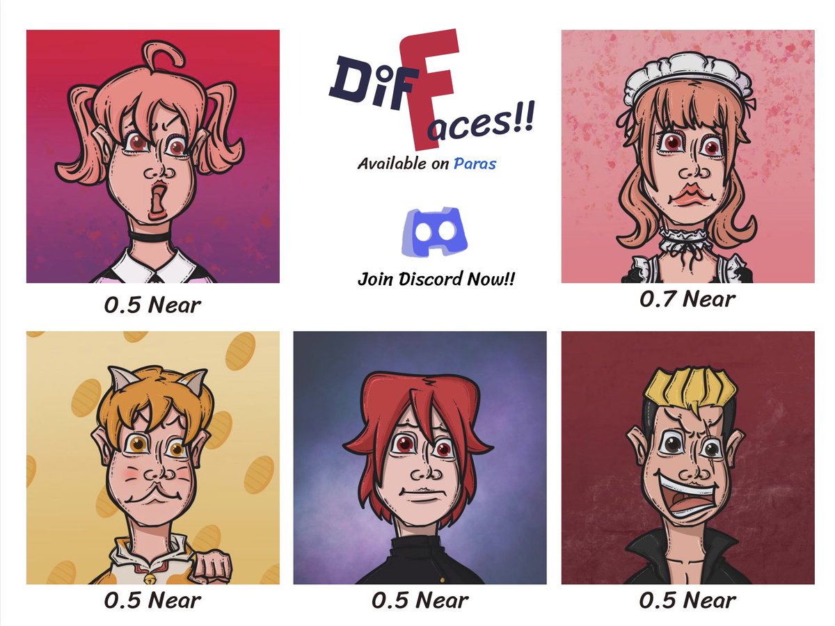 🔥New Drop🔥
Diffaces!!

No.26 - 30
Price 0.5-0.7
Available Now on <a href="/ParasHQ/">Paras</a> 

paras.id/collection/dif…

Join discord Now!!
discord.gg/8xk7ByUuBF

#NFTTHAILAND #NFTCommunity #nftcollector #NFTCollection #PARASnft #NFTCommumity #NFTs